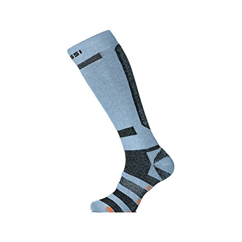 Nessi Skisocken Snowboardsocken Modell SN atmungsaktiv und warm Damen Herren Kinder - blau-grau, 35-37 von Nessi