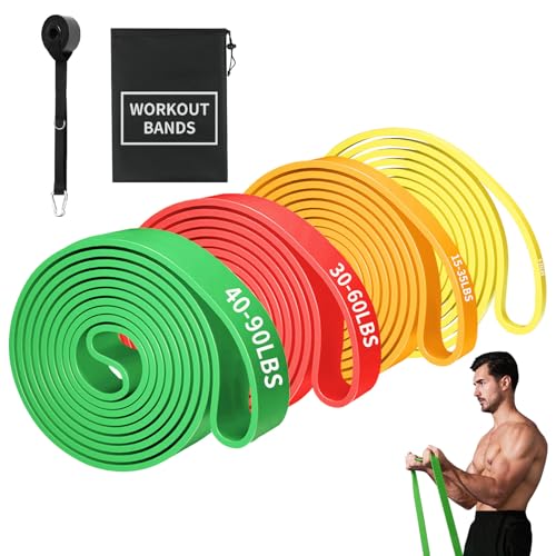 Resistance Bands Set,Fitnessbänder Widerstandsbänder 4er Set Mit Türanker Tragetasche,Gymnastikband für Männer und Frauen von Nestling