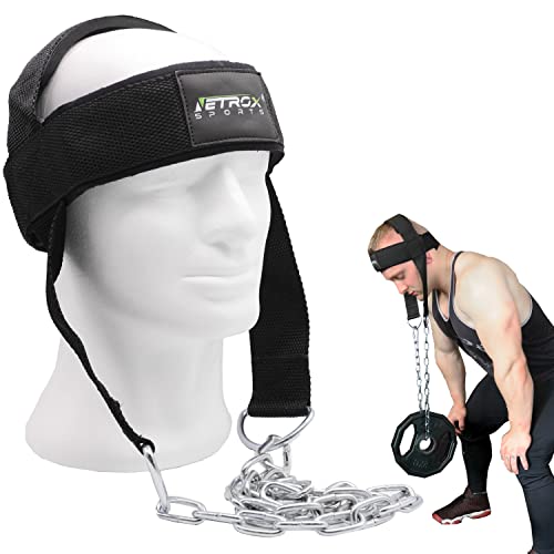 NetroxSports® – Nackentrainer zur Stärkung des Nacken & Halsbereiches – Mit verstellbares Kopfgeschirr – Neck Trainer für Bodybuilding, Kraftsport, Boxen, Gewichtheben, Boxing Equiment & Kampfsport von Netrox