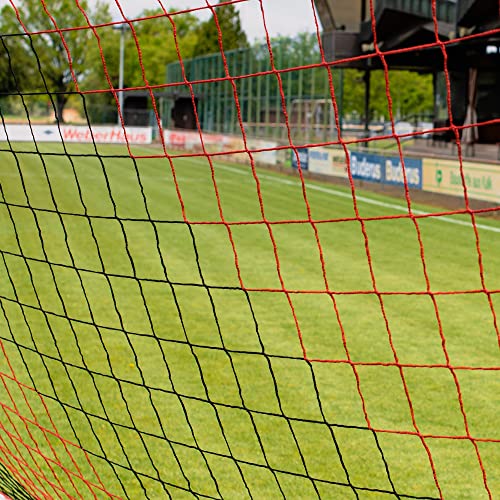 Fußballnetz für Clubs 7.32 x 2.44 x 0.8 x 2 m - 4mm - Extrem robust - Rot/Schwarz von Netsportique