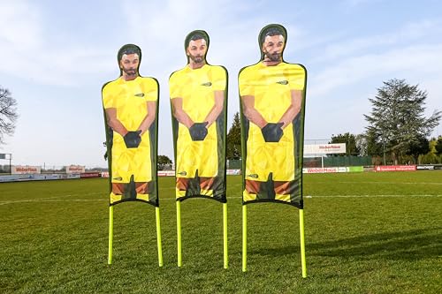 Netsportique 3er-Set Flexible Freistoß-Dummies aus bedrucktem Polyester - Fußball - Farbe auswählbar (Gelb) von Netsportique