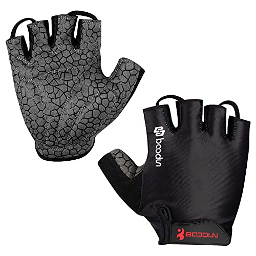 Neusky Halbfinger Fahrradhandschuhe Radsporthandschuhe Mountainbike Kurz Handschuhe Trainingshandschuhe für Dame und Herren, Ideal Fingerlos Handschuhe für Rennrad, MTB und Sport (Premium-Schwarz, L) von Neusky