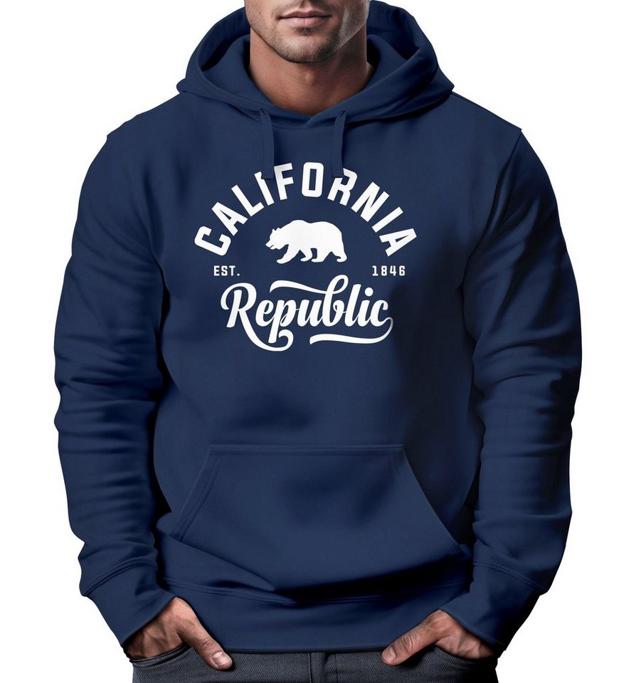 Neverless Hoodie Hoodie Herren California Republic Kapuzen-Pullover Männer Neverless® von Neverless