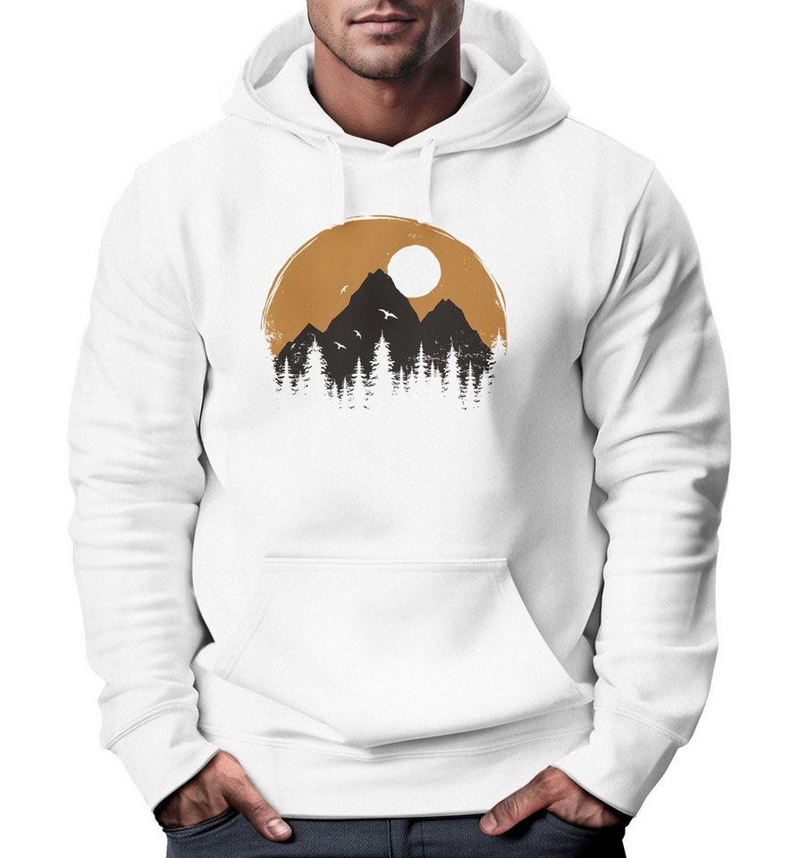 Neverless Hoodie Hoodie Herren Outdoor Print Natural Badge Logo Wandern Kapuzenpulli von Neverless