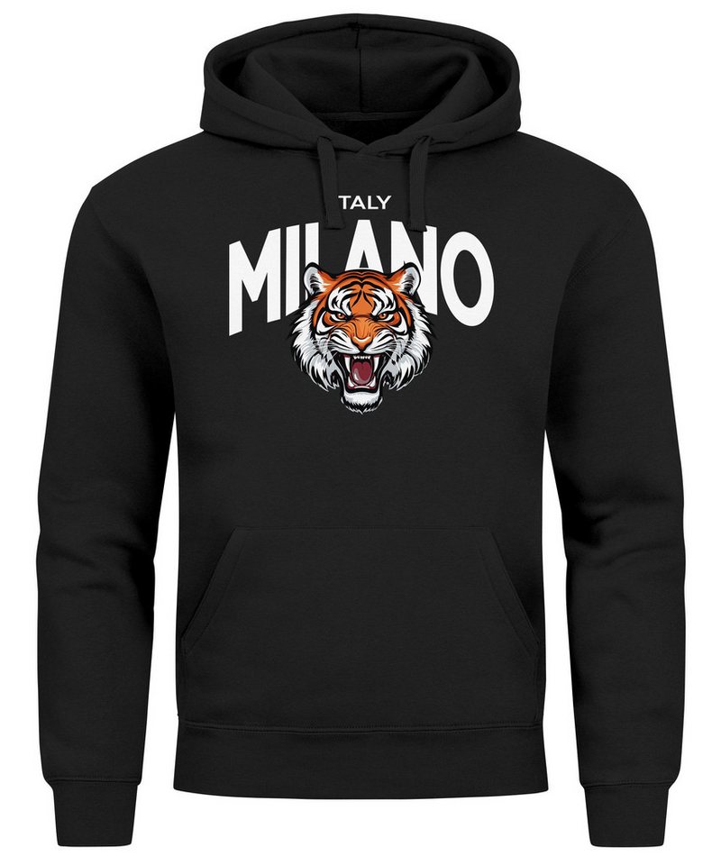 Neverless Hoodie Hoodie Herren Tiger Print Schriftzg Milano Italy Kapuzen-Pullover von Neverless