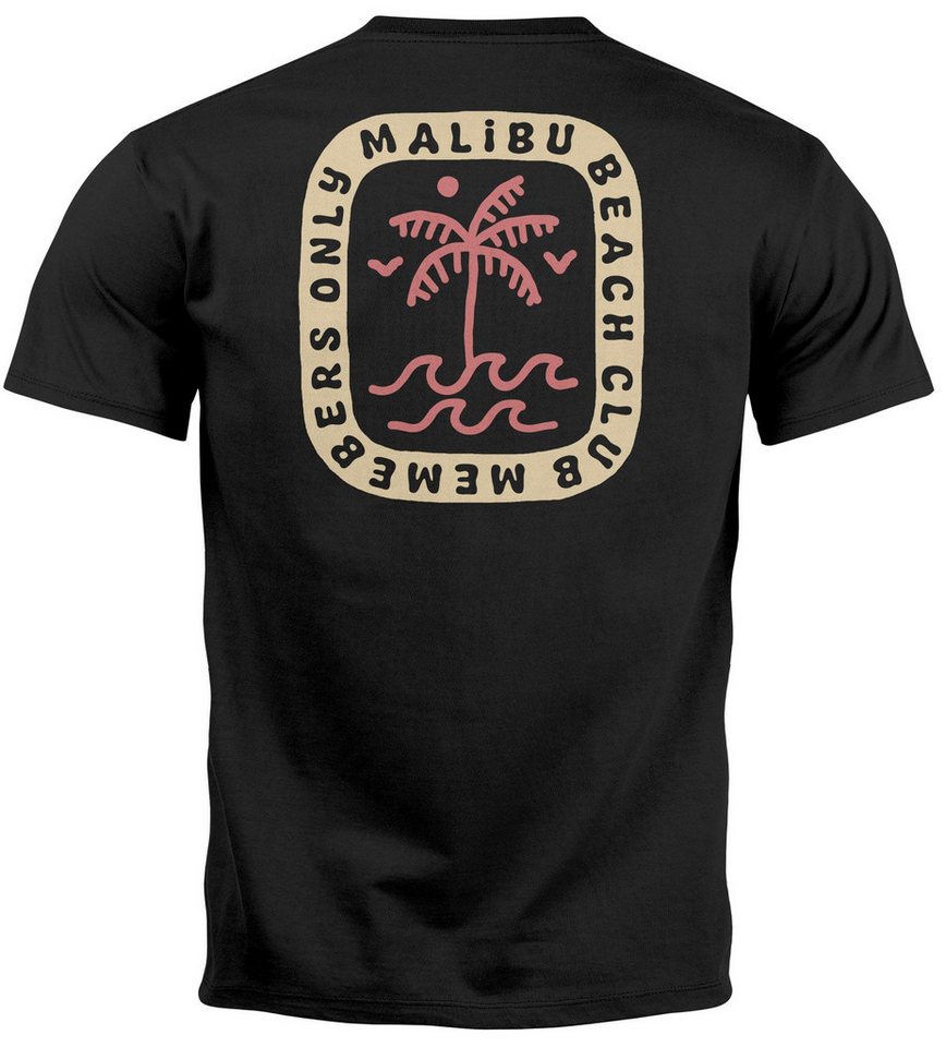 Neverless Print-Shirt Herren T-Shirt Backprint Surfer Style mit Grafik Aufdruck Malibu mit Print Neverless Print-Shirt Herren T-Shirt Backprint Surfer Style mit Grafik Aufdruck Malibu mit Print von Neverless