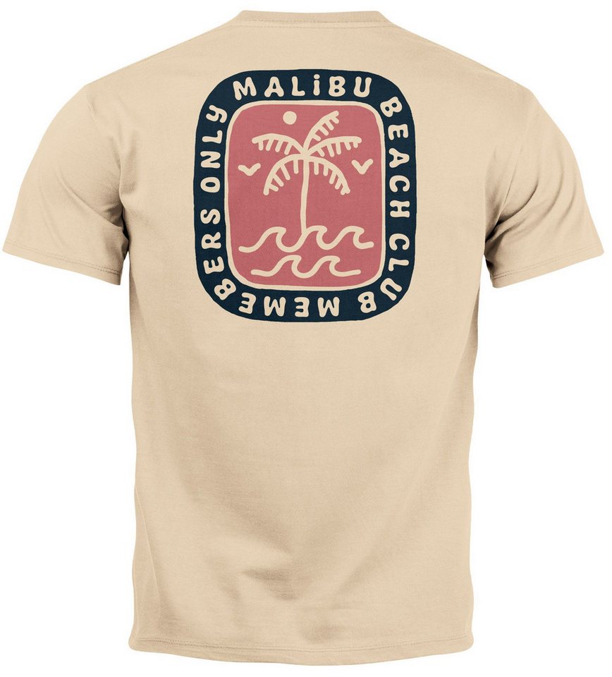 Neverless Print-Shirt Herren T-Shirt Backprint Surfer Style mit Grafik Aufdruck Malibu mit Print Neverless Print-Shirt Herren T-Shirt Backprint Surfer Style mit Grafik Aufdruck Malibu mit Print von Neverless