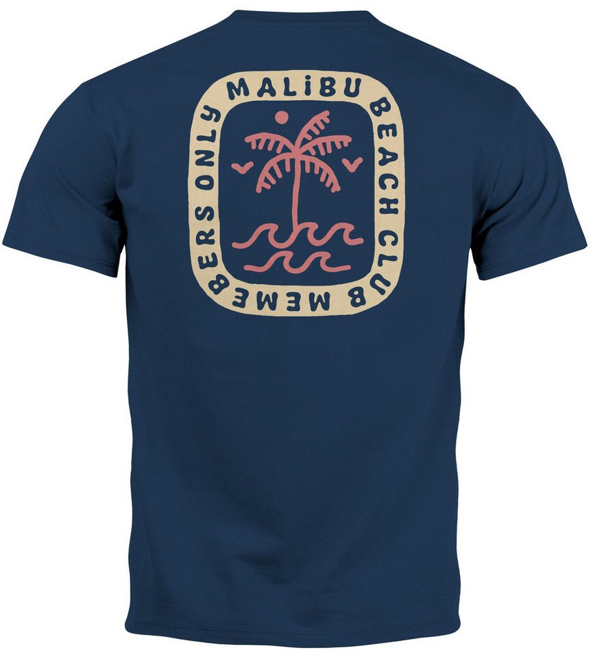 Neverless Print-Shirt Herren T-Shirt Backprint Surfer Style mit Grafik Aufdruck Malibu mit Print Neverless Print-Shirt Herren T-Shirt Backprint Surfer Style mit Grafik Aufdruck Malibu mit Print von Neverless