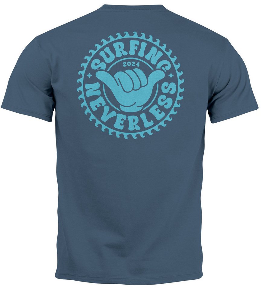 Neverless Print-Shirt Herren T-Shirt Surfing Surfer Motiv Hang Loose Sommer Sonne Wellen mit Print Neverless Print-Shirt Herren T-Shirt Surfing Surfer Motiv Hang Loose Sommer Sonne Wellen mit Print von Neverless