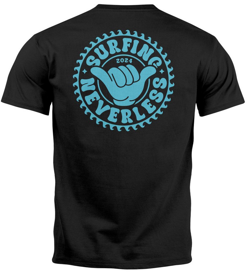 Neverless Print-Shirt Herren T-Shirt Surfing Surfer Motiv Hang Loose Sommer Sonne Wellen mit Print Neverless Print-Shirt Herren T-Shirt Surfing Surfer Motiv Hang Loose Sommer Sonne Wellen mit Print von Neverless