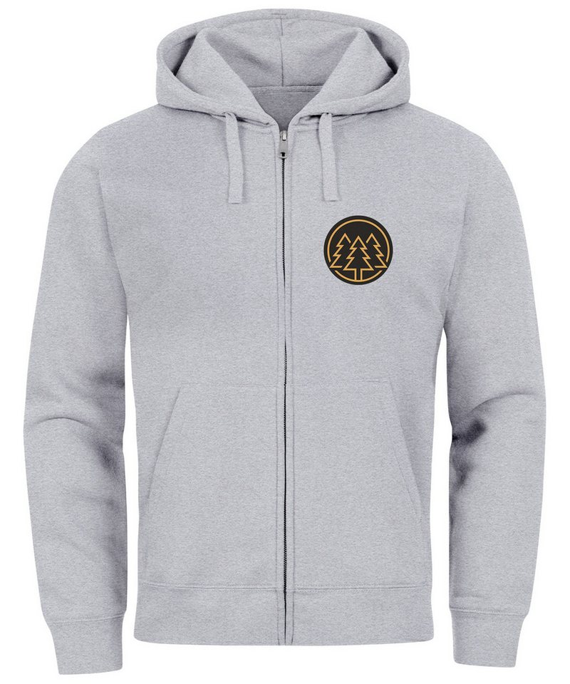 Neverless Sweatjacke Herren Sweatjacke mit Kapuze Logo Bäume Wald Print Outdoor Motiv Zip Neverless Sweatjacke Herren Sweatjacke mit Kapuze Logo Bäume Wald Print Outdoor Motiv Zip von Neverless