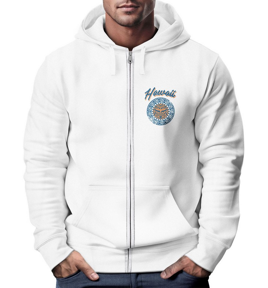 Neverless Sweatjacke Herren Sweatjacke mit Kapuze Zip Hoodie Hawaii Print Tribal Zipjacke M von Neverless