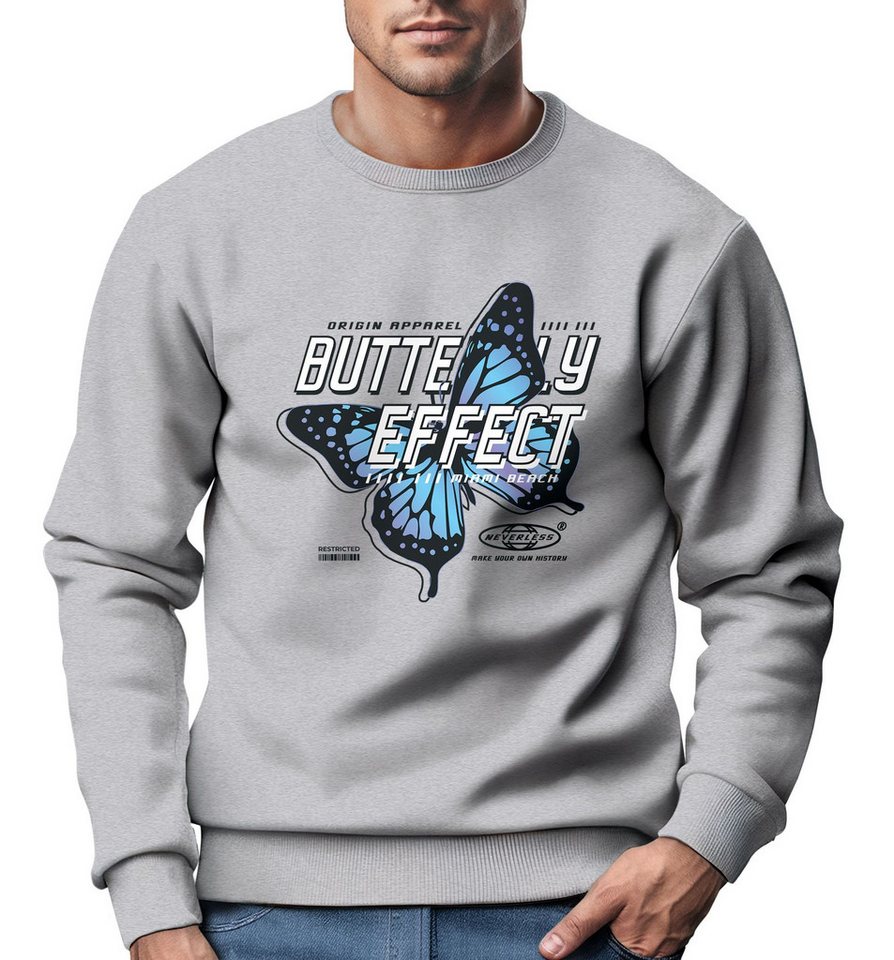 Neverless Sweatshirt Sweatshirt Herren Bedruckt Schmetterling Butterfly Effekt Techwear Neverless Sweatshirt Sweatshirt Herren Bedruckt Schmetterling Butterfly Effekt Techwear von Neverless