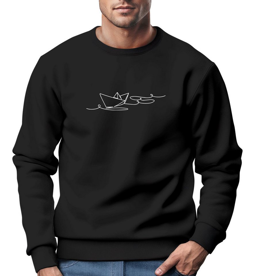 Neverless Sweatshirt Sweatshirt Herren Boot Polygon Papier-Schiff Origami Aufdruck Print Neverless Sweatshirt Sweatshirt Herren Boot Polygon Papier-Schiff Origami Aufdruck Print von Neverless