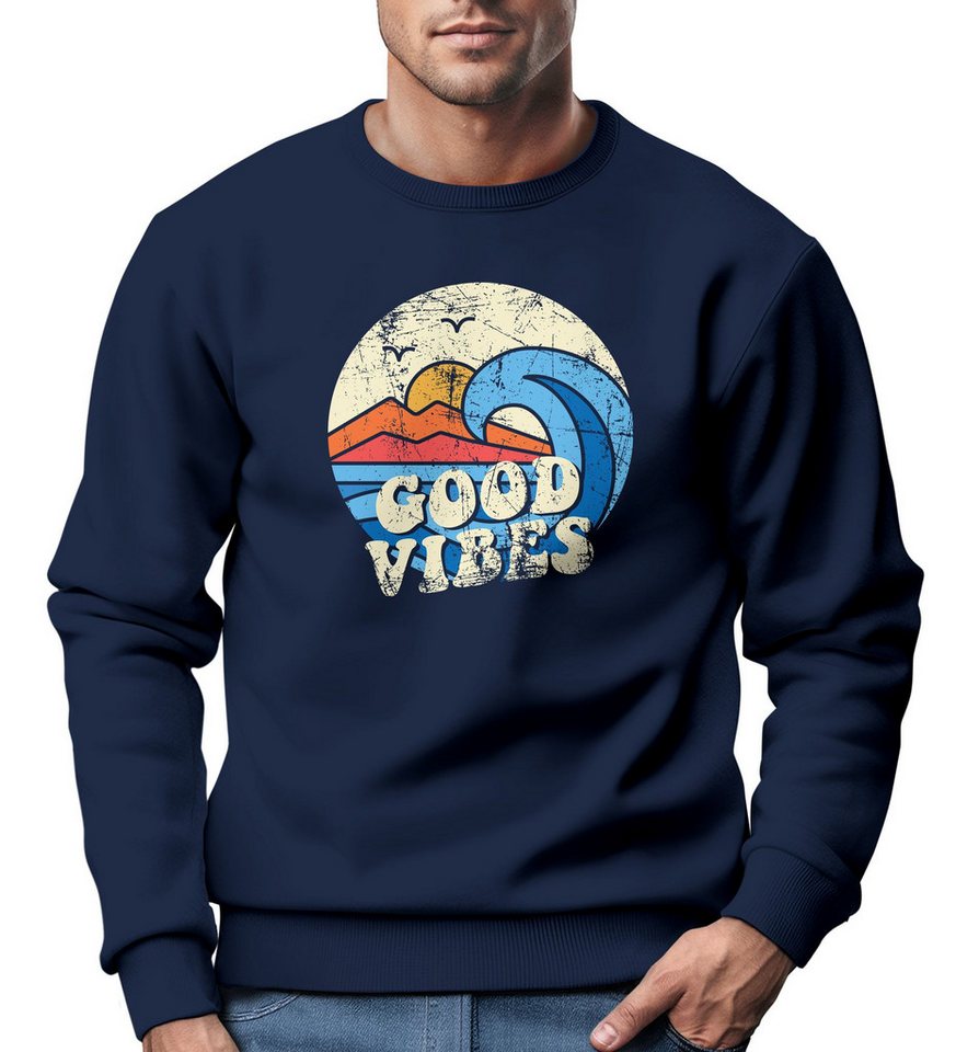Neverless Sweatshirt Sweatshirt Herren Print Vintage Grafik Welle Sonne Surfen Neverless Sweatshirt Sweatshirt Herren Print Vintage Grafik Welle Sonne Surfen von Neverless