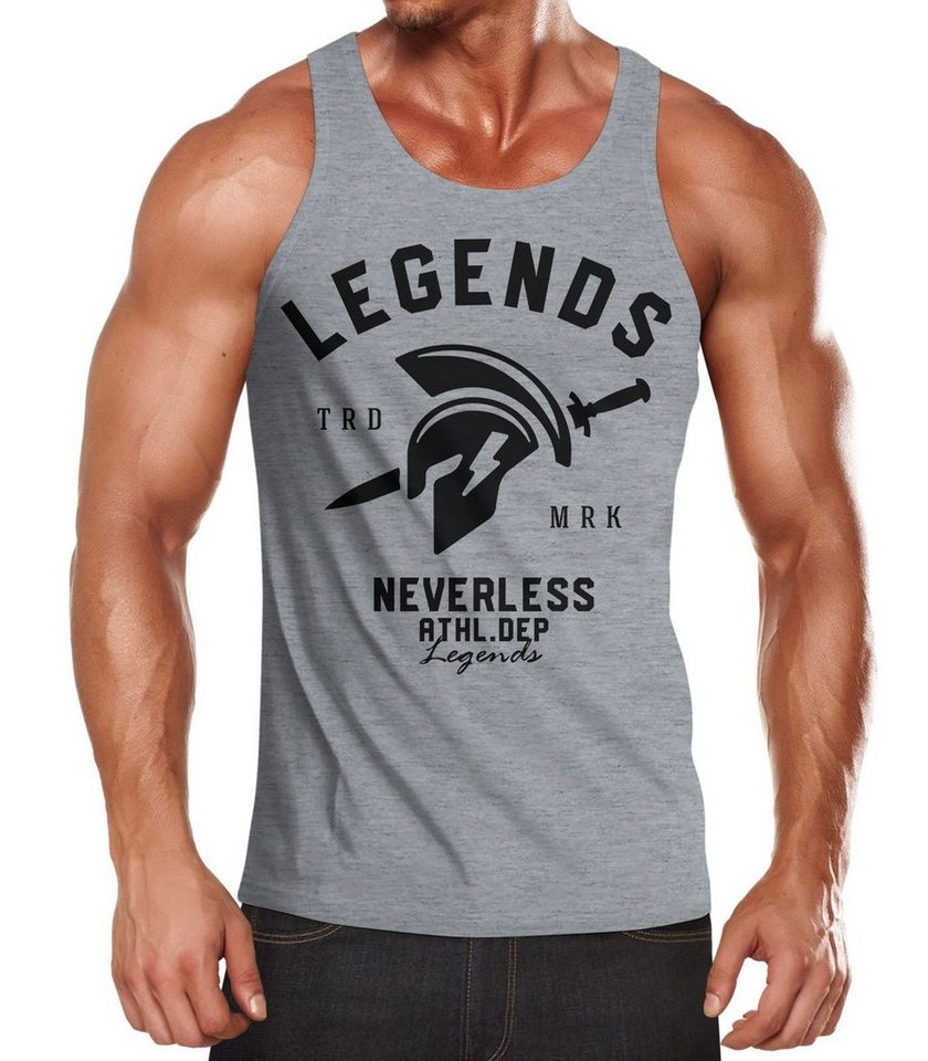 Neverless Tanktop Cooles Herren Tank-Top Gladiator Sparta Gym Athletics Sport Fitness mit Print von Neverless