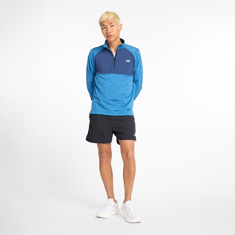 New Balance Athletics Heat Grid Half Zip Long Sleeve T-shirt Blau S Mann von New Balance