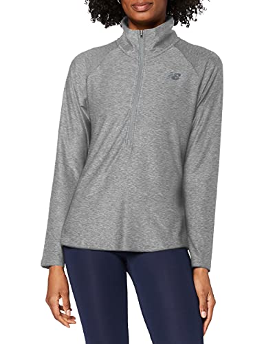 New Balance Damen Sport Spacedye Half Zip Top, Athletic Grey, XS EU von New Balance