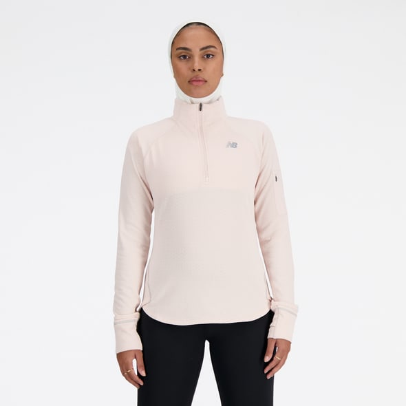 New Balance Heat Grid Half Zip Damen Laufshirt (Rosa L ) Laufbekleidung von New Balance