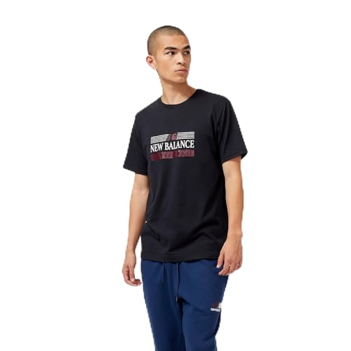 New Balance Herren Sport Core T-Shirt aus Baumwolljersey, kurzärmelig, Schwarz, L von New Balance