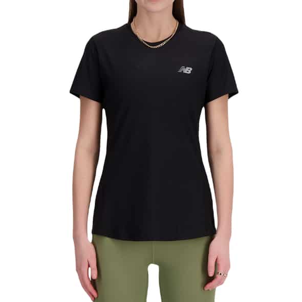 New Balance Jacquard Short Sleeve Damen (Schwarz S ) Laufbekleidung von New Balance