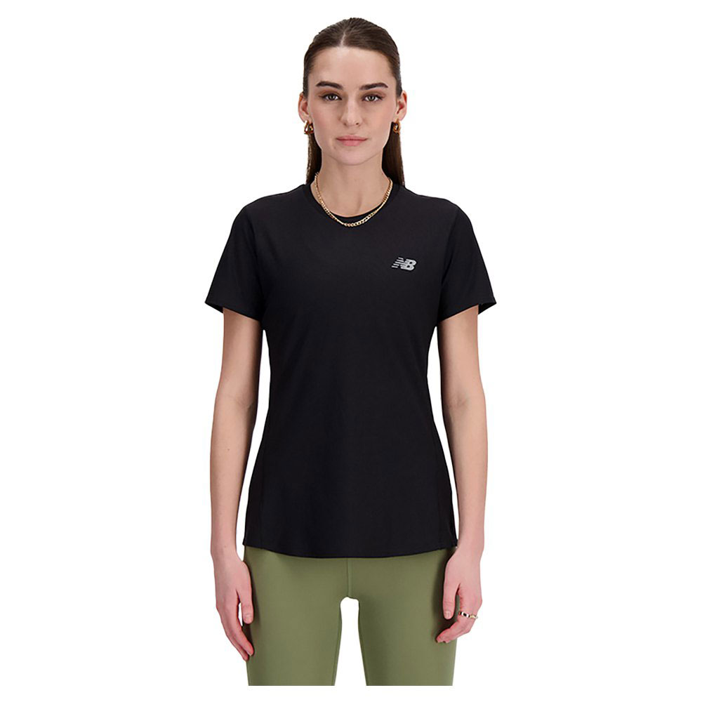 New Balance Jacquard Slim Short Sleeve T-shirt Schwarz S Frau New Balance Jacquard Slim Short Sleeve T-shirt Schwarz S Frau von New Balance