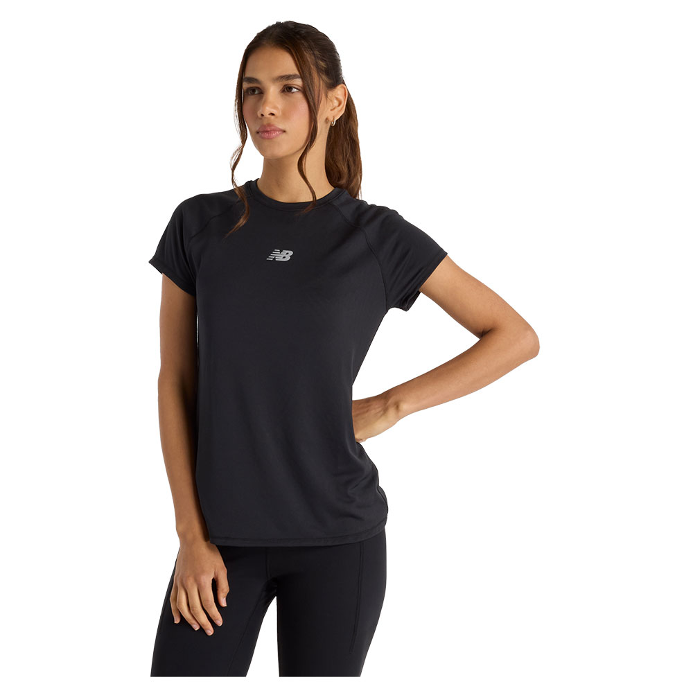 New Balance Seasonal Jacquard Short Sleeve T-shirt Schwarz L Frau New Balance Seasonal Jacquard Short Sleeve T-shirt Schwarz L Frau von New Balance