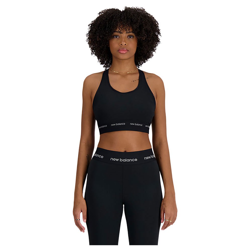 New Balance Sleek Medium Support Sports Bra Schwarz L Frau New Balance Sleek Medium Support Sports Bra Schwarz L Frau von New Balance