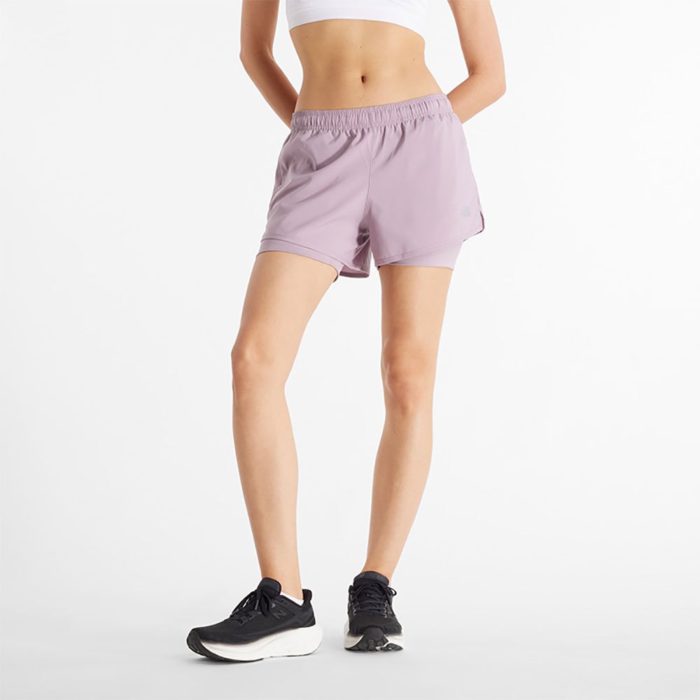 New Balance Sport Essentials 2-in-1 3´´ Shorts Lila XS Frau von New Balance