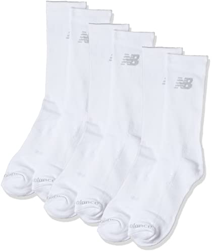 New Balance Unisex Crew-Socken, 3er-Pack, Weiß, Größe L von New Balance