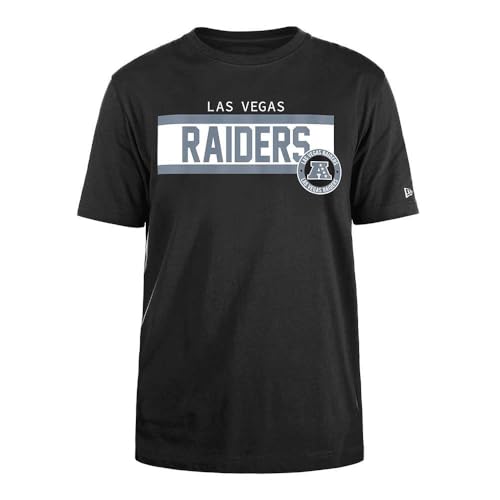 LAS VEGAS RAIDERS New Era Unisex NFL Regular High Density Ink Screenprint Front Graphic Original Team Color T-Shirt, Schwarz, L EU von New Era