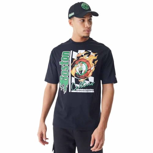 NBA Flame Print Oversized T-Shirt Boston Celtics Black Green NBA Flame Print Oversized T-Shirt Boston Celtics Black Green von New Era