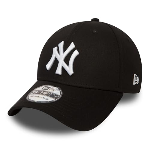 New Era - MLB New York Yankees Essential 39Thirty Cap - Schwarz-Weiß, Größe:L-XL von New Era