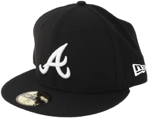 New Era Atlanta Braves MLB Black Base Black White 59Fifty Basecap - 7-56cm (M) von New Era