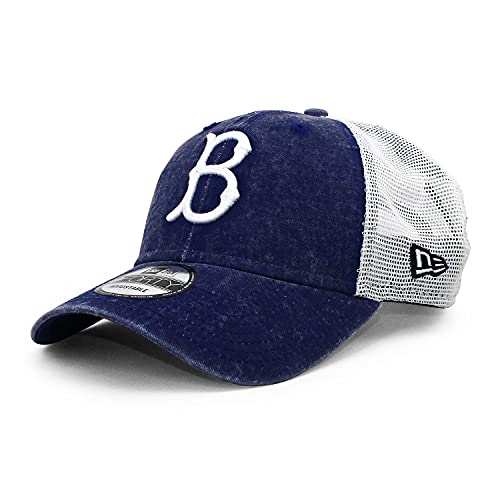 New Era Brooklyn Dodgers Royal 1947 Cooperstown Collection Trucker 9FORTY verstellbare Snapback-Mütze, Blau, Einheitsgröße von New Era