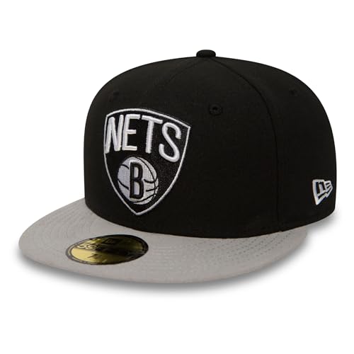 New Era - NBA Brooklyn Nets Basic 59Fifty Cap - Black-Grey Größe 7 1/8 (56,8cm) von New Era