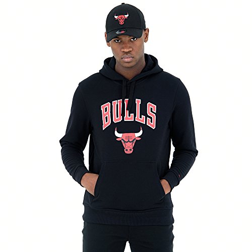 New Era - NBA Chicago Bulls Team Logo Hoodie - Schwarz Größe XL, Farbe Schwarz von New Era
