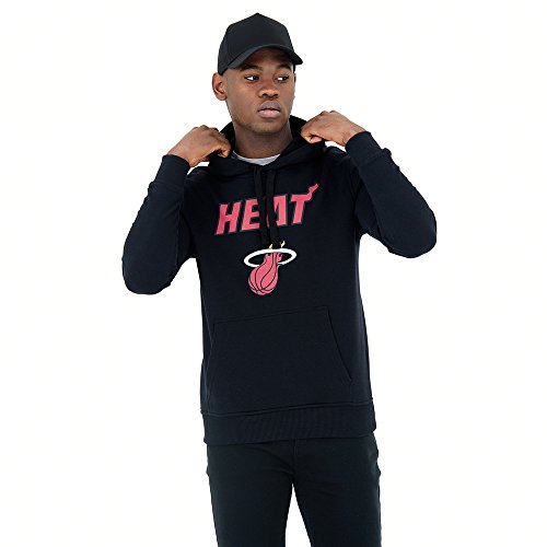 New Era - NBA Miami Heat Team Logo Hoodie - Schwarz Größe M, Farbe Schwarz von New Era