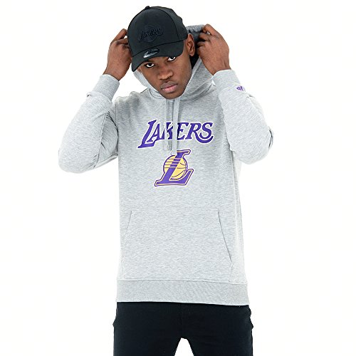 New Era - NBA Los Angeles Lakers Team Logo Hoodie - Grau Größe L, Farbe Grau von New Era