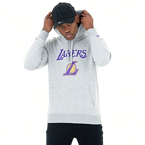 New Era - NBA Los Angeles Lakers Team Logo Hoodie - Grau Größe XXL, Farbe Grau von New Era