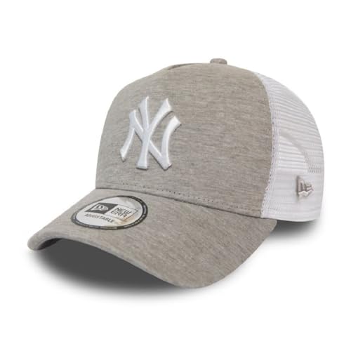 New Era New York Yankees MLB Jersey Essential Hellgrau Weiß Verstellbare A-Frame Trucker Cap - One-Size von New Era