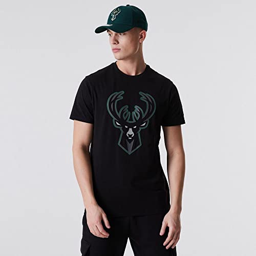 New Era Milwaukee Bucks Black NBA Outline Logo T- Shirt - S New Era Milwaukee Bucks Black NBA Outline Logo T- Shirt - S von New Era