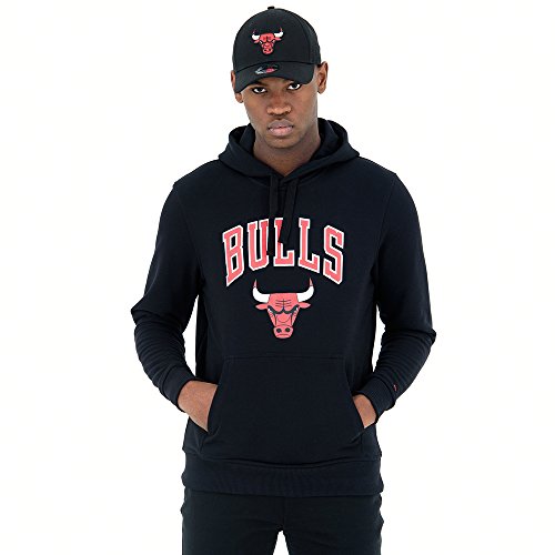 New Era - NBA Chicago Bulls Team Logo Hoodie - Schwarz Größe XXL, Farbe Schwarz von New Era