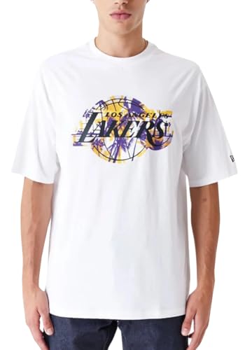 New Era NBA LA Lakers Large Infill Oversized T-Shirt Herren weiß, L von New Era