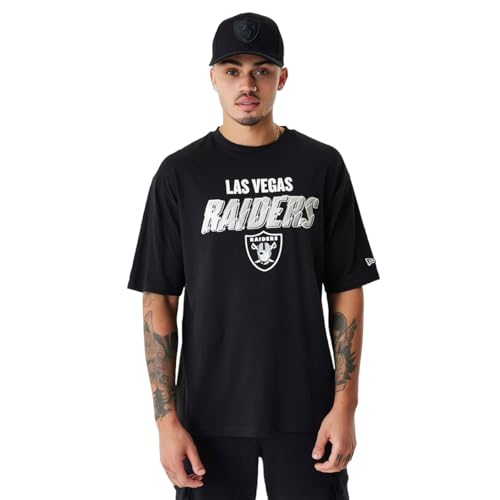 New Era NFL Script Graphic OS Tee LASRAI BLKWHI LAS Vegas Raiders, MÄNNLICH T-Shirt, von New Era