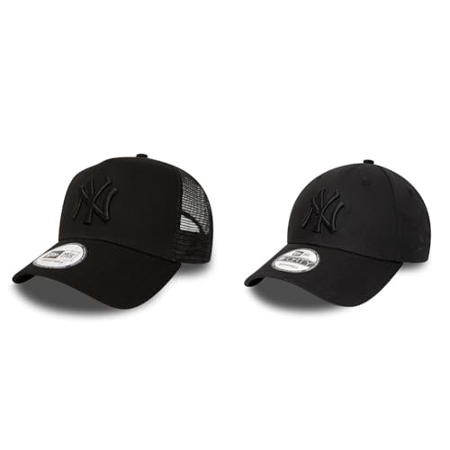 New Era New York Yankees MLB League Essential A-Frame Adjustable Trucker Cap - One-Size & New York Yankees MLB League Essential Black on Black 9Forty Cap - One-Size New Era New York Yankees MLB League Essential A-Frame Adjustable Trucker Cap - One-Size & New York Yankees MLB League Essential Black on Black 9Forty Cap - One-Size von New Era