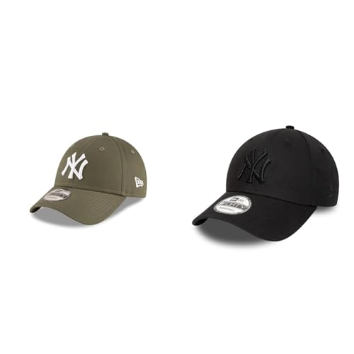 New Era New York Yankees MLB League Essential Olive 9Forty Adjustable Cap - One-Size & New York Yankees MLB League Essential Black on Black 9Forty Cap - One-Size New Era New York Yankees MLB League Essential Olive 9Forty Adjustable Cap - One-Size & New York Yankees MLB League Essential Black on Black 9Forty Cap - One-Size von New Era