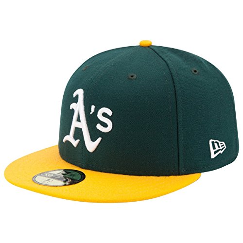 New Era Oakland Athletics - 59fifty Basecap - Authentic On Field MLB - Green/Yellow - 8-64cm (XXL) von New Era