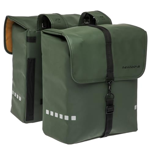 New Looxs Odense Double Dubbele Fietstas, Green, 39 Liter von New Looxs