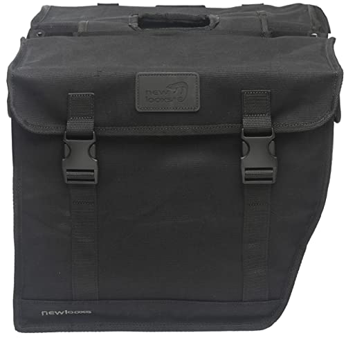 New Looxs Unisex-Adult Canvas Hybride Doppelte Fahrradtasche, Black, 46,5 Liter von New Looxs